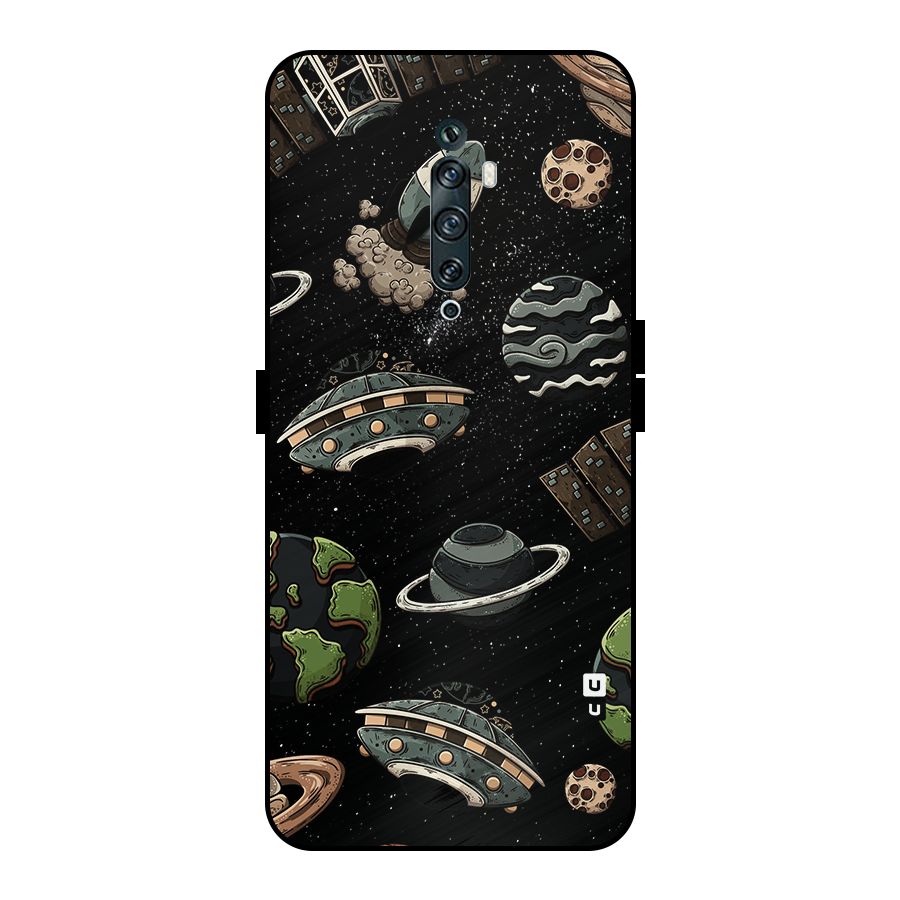 Cosmos Night Sky Anime Pattern Metal Back Case for Oppo Reno2 F