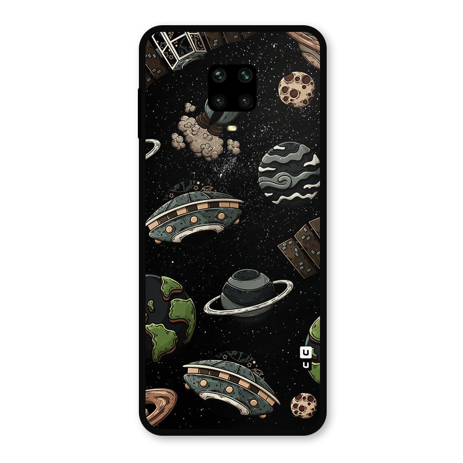 Cosmos Night Sky Anime Pattern Metal Back Case for Poco M2 Pro