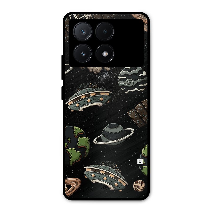 Cosmos Night Sky Anime Pattern Metal Back Case for Poco X6 Pro