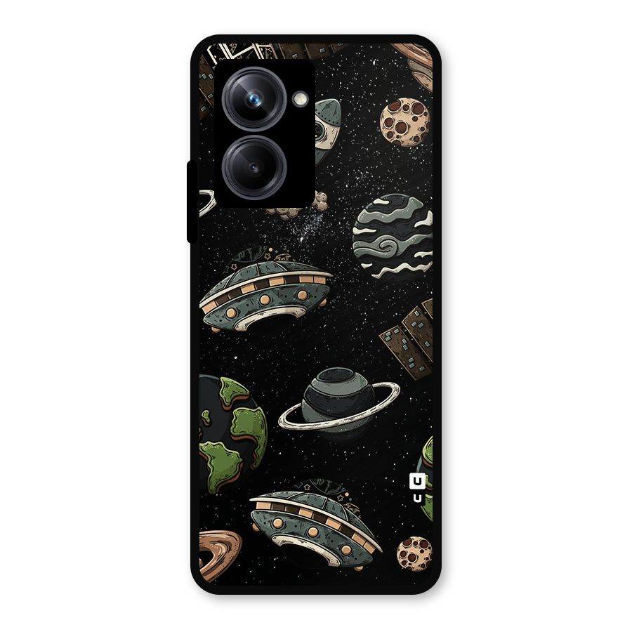 Cosmos Night Sky Anime Pattern Metal Back Case for Realme 10 Pro