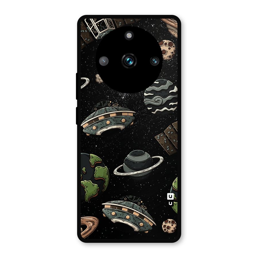 Cosmos Night Sky Anime Pattern Metal Back Case for Realme 11 Pro