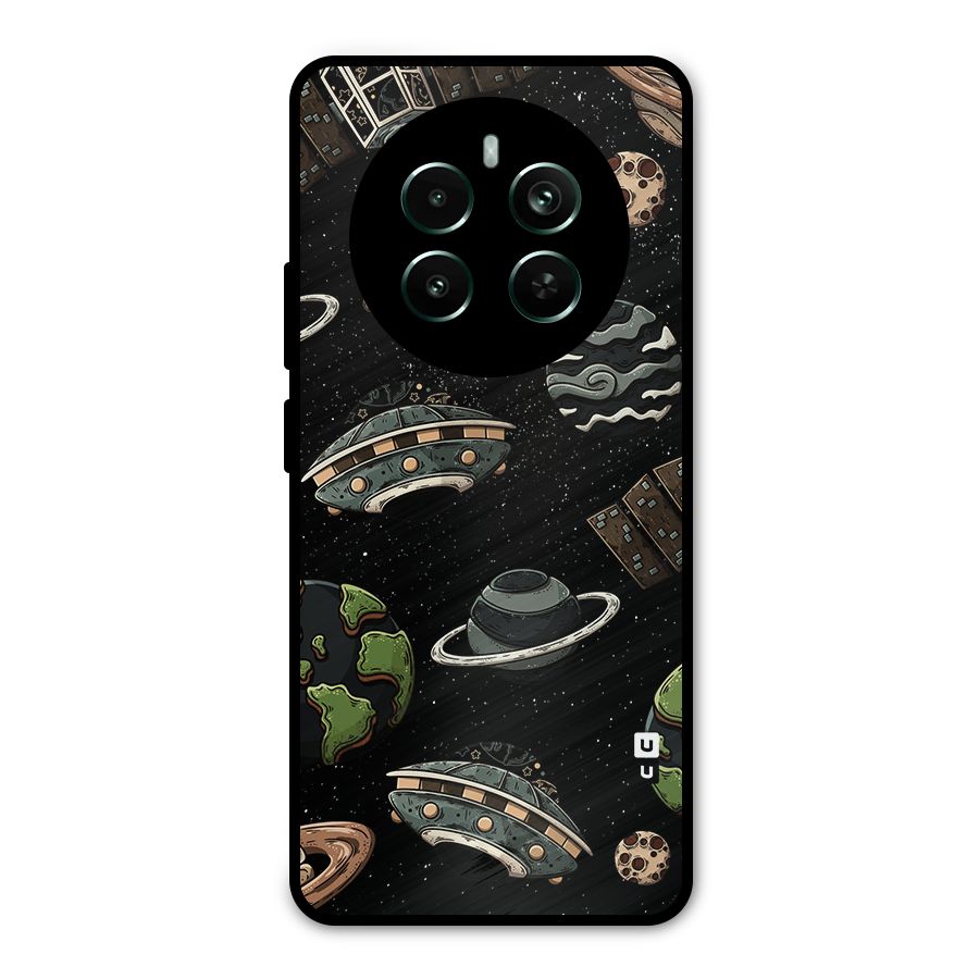 Cosmos Night Sky Anime Pattern Metal Back Case for Realme 12 Pro Plus