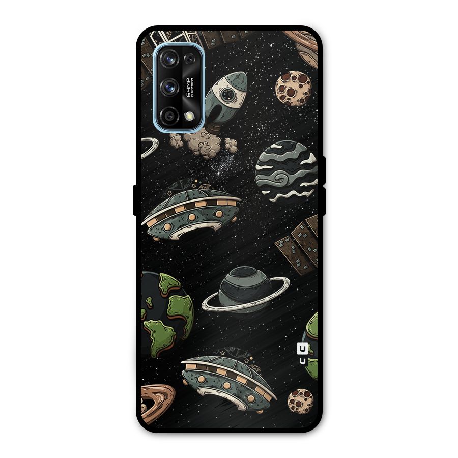 Cosmos Night Sky Anime Pattern Metal Back Case for Realme 7 Pro