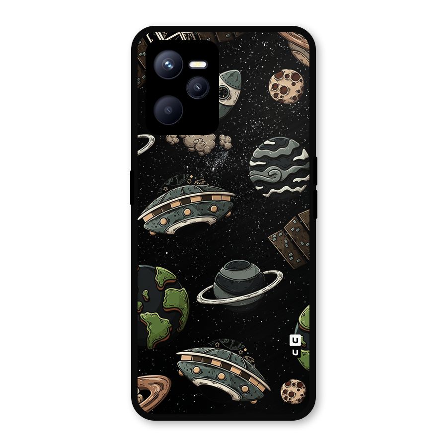 Cosmos Night Sky Anime Pattern Metal Back Case for Realme C35
