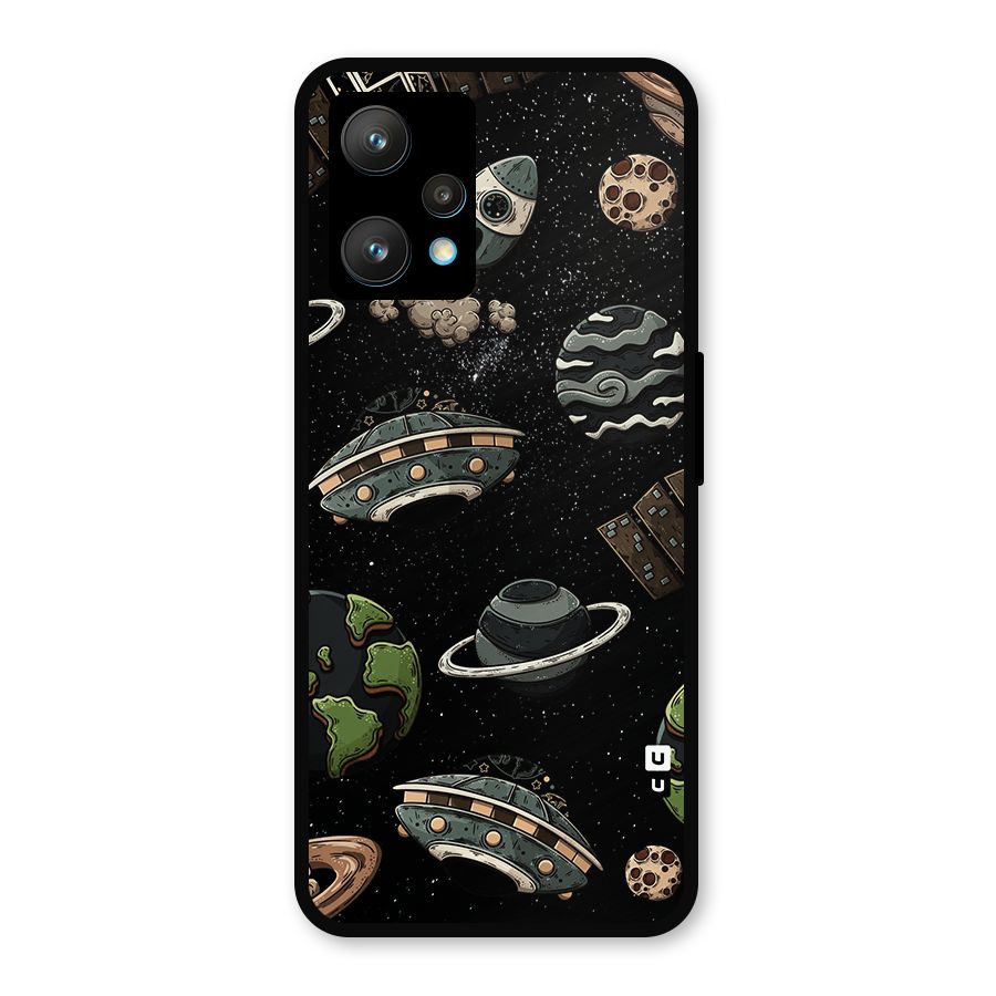 Cosmos Night Sky Anime Pattern Metal Back Case for Realme Narzo 50 Pro