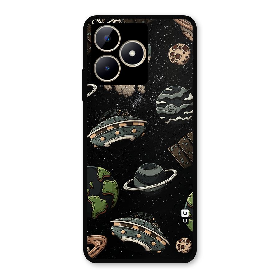 Cosmos Night Sky Anime Pattern Metal Back Case for Realme Narzo N53