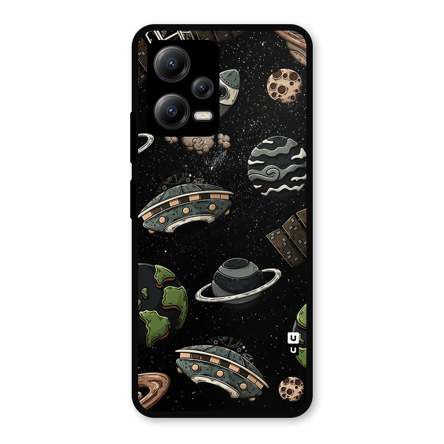 Cosmos Night Sky Anime Pattern Metal Back Case for Redmi Note 12 5G