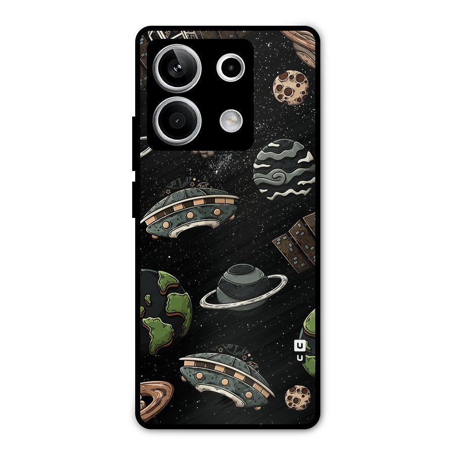 Cosmos Night Sky Anime Pattern Metal Back Case for Redmi Note 13 5G
