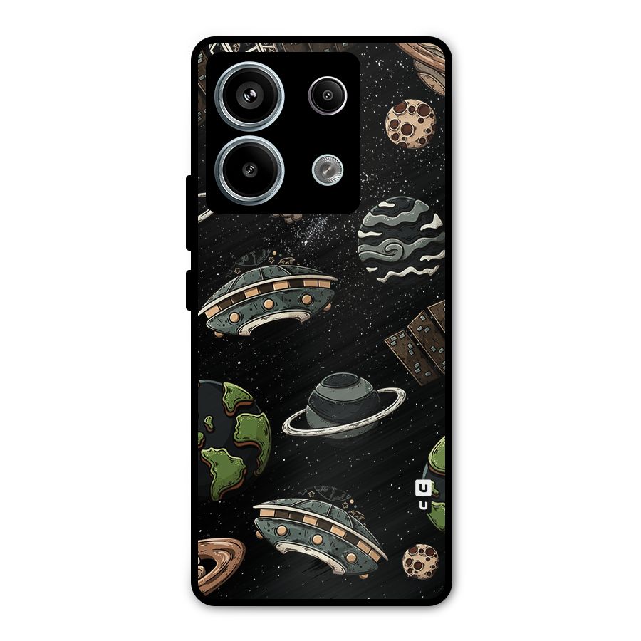 Cosmos Night Sky Anime Pattern Metal Back Case for Redmi Note 13 Pro 5G