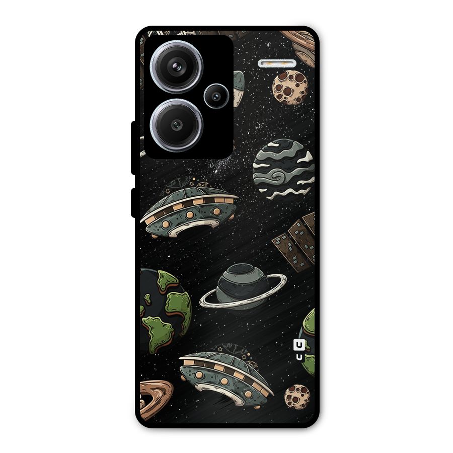 Cosmos Night Sky Anime Pattern Metal Back Case for Redmi Note 13 Pro Plus