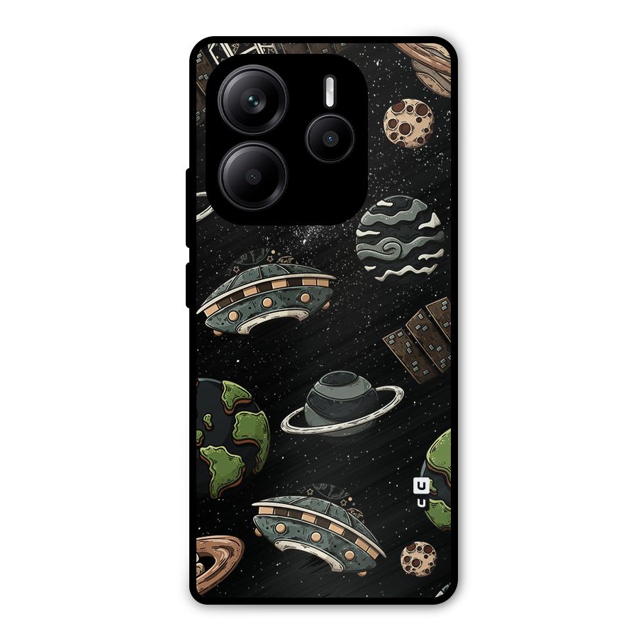 Cosmos Night Sky Anime Pattern Metal Back Case for Redmi Note 14 5G