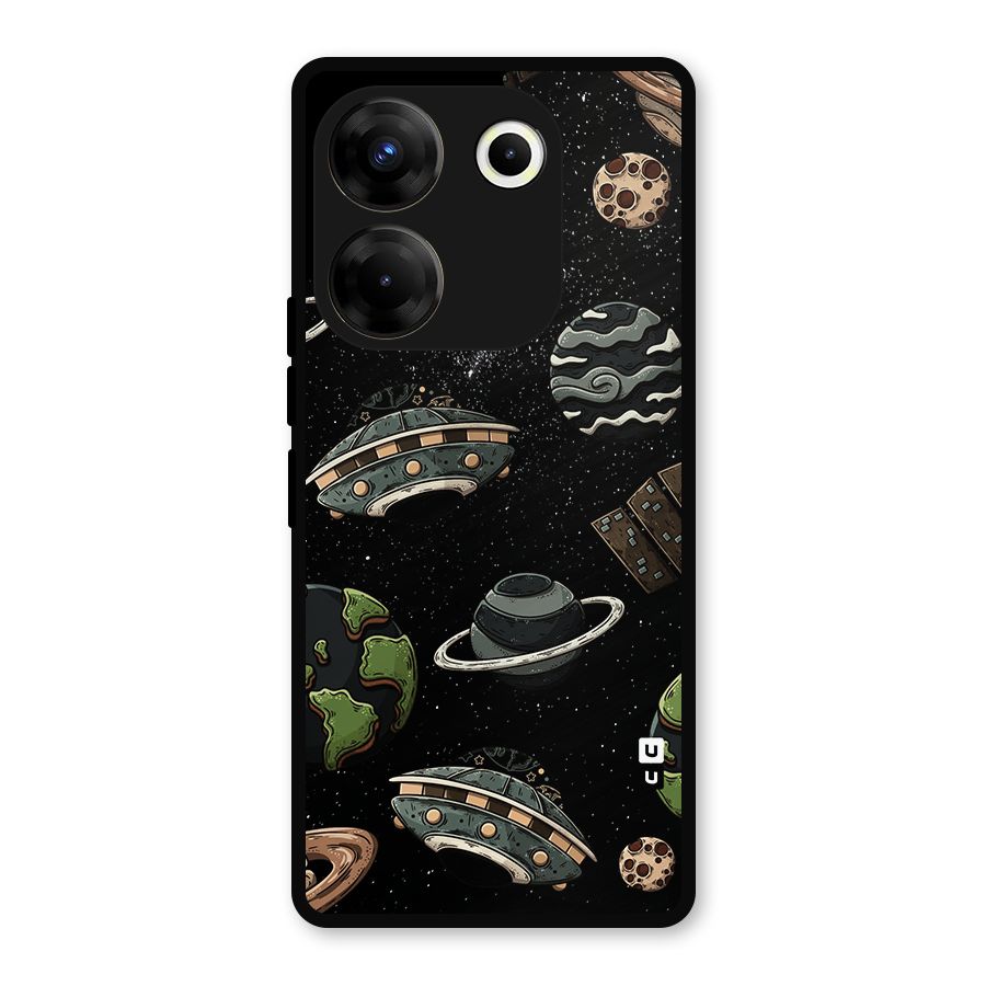 Cosmos Night Sky Anime Pattern Metal Back Case for Tecno Camon 20