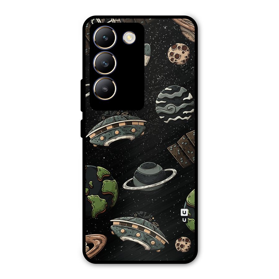 Cosmos Night Sky Anime Pattern Metal Back Case for Vivo T3 5G