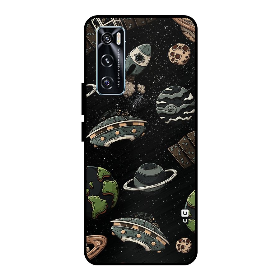 Cosmos Night Sky Anime Pattern Metal Back Case for Vivo V20 SE