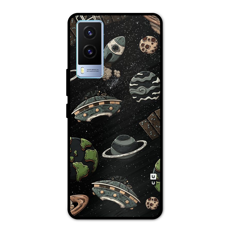 Cosmos Night Sky Anime Pattern Metal Back Case for Vivo V21e 5G