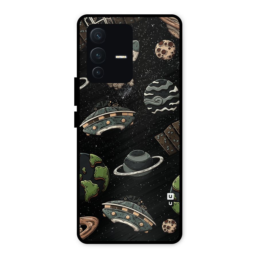 Cosmos Night Sky Anime Pattern Metal Back Case for Vivo V23 5G