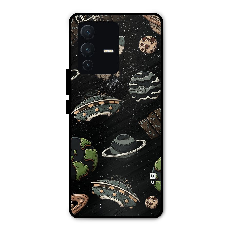 Cosmos Night Sky Anime Pattern Metal Back Case for Vivo V23 Pro