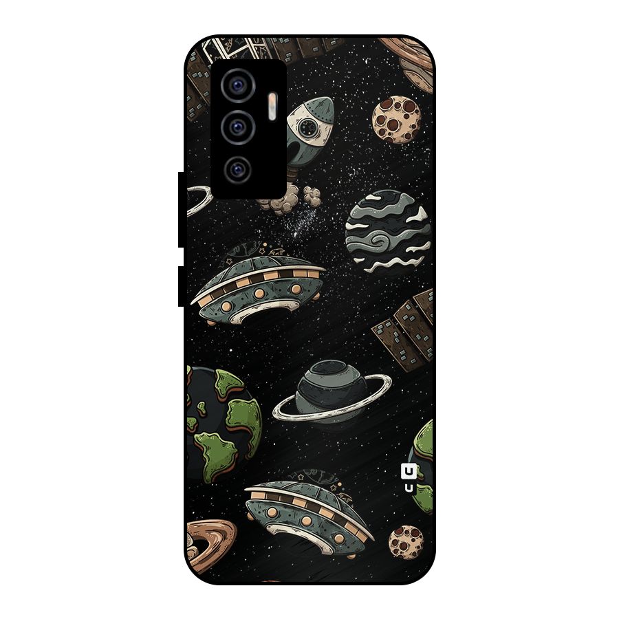 Cosmos Night Sky Anime Pattern Metal Back Case for Vivo V23e