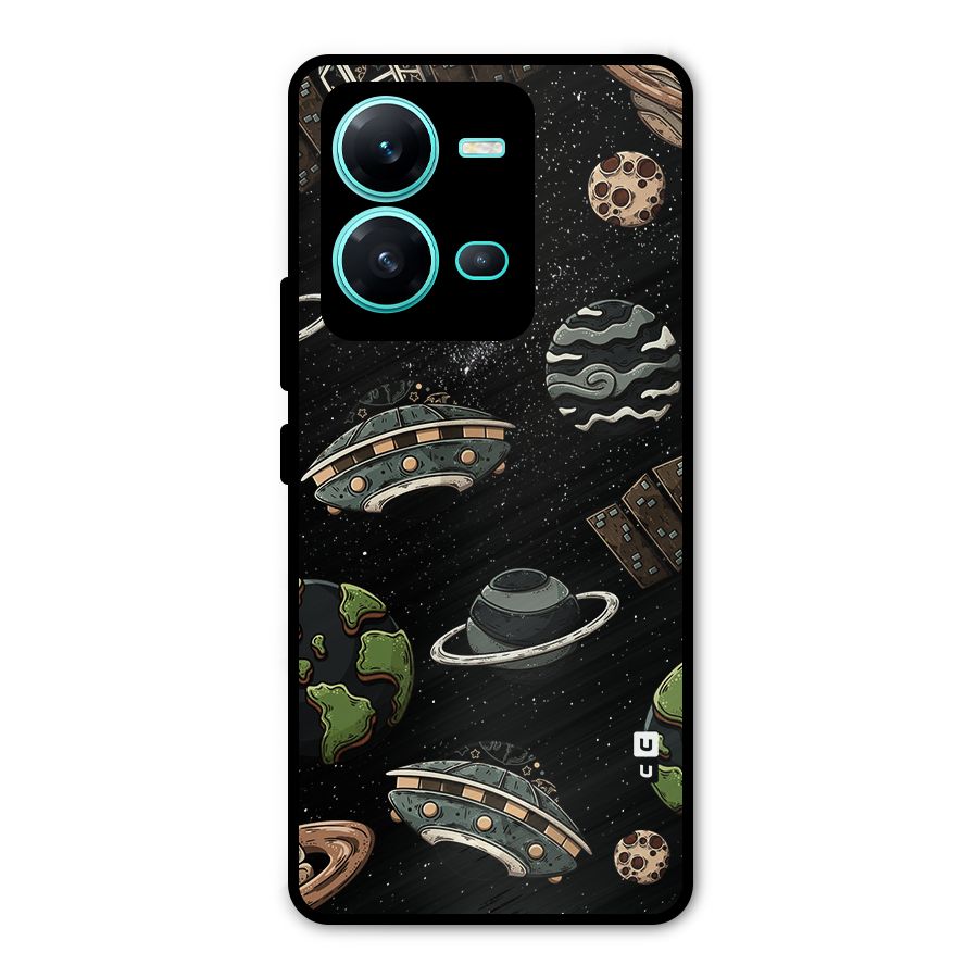 Cosmos Night Sky Anime Pattern Metal Back Case for Vivo V25