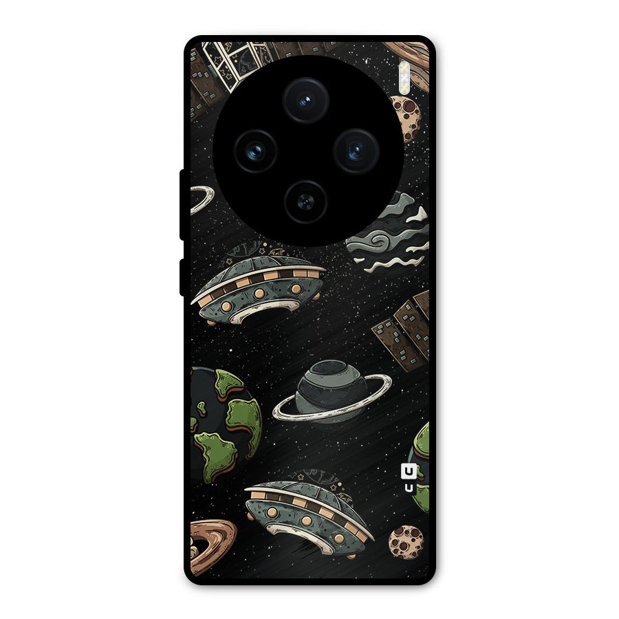 Cosmos Night Sky Anime Pattern Metal Back Case for Vivo X100