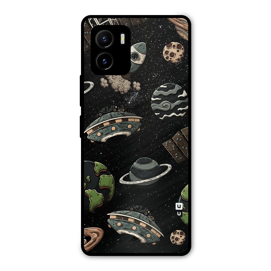 Cosmos Night Sky Anime Pattern Metal Back Case for Vivo Y15s