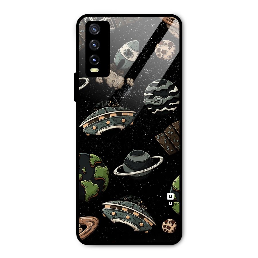 Cosmos Night Sky Anime Pattern Metal Back Case for Vivo Y20 2021