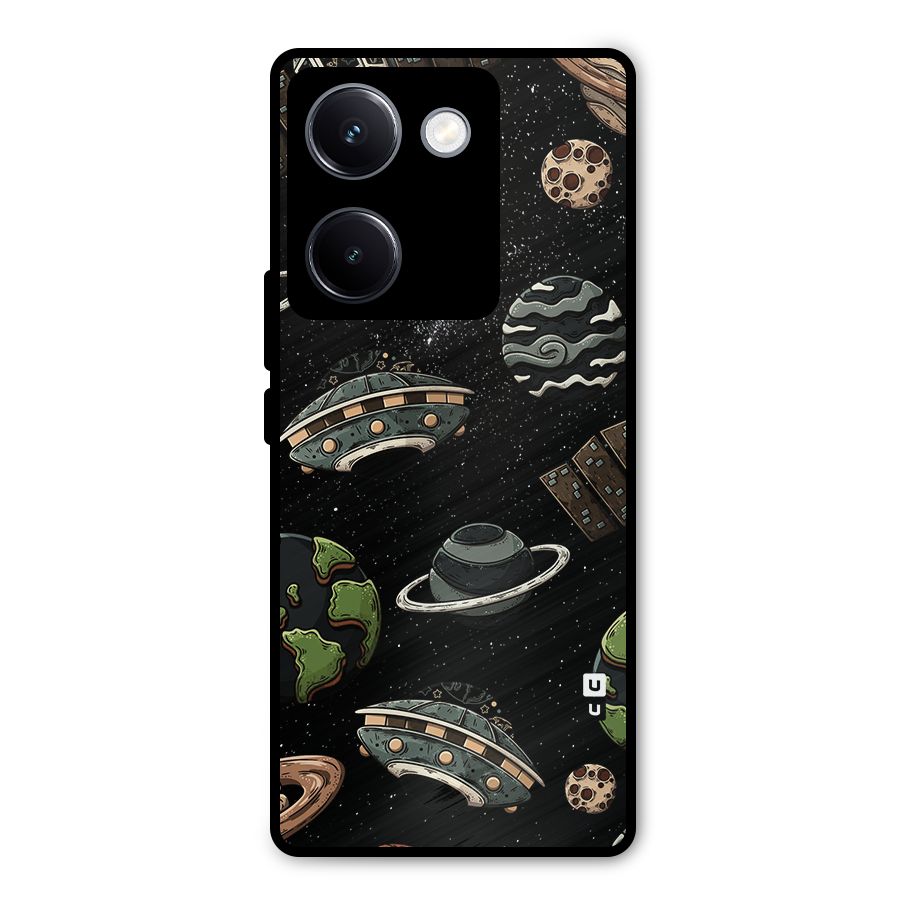Cosmos Night Sky Anime Pattern Metal Back Case for Vivo Y300 Plus