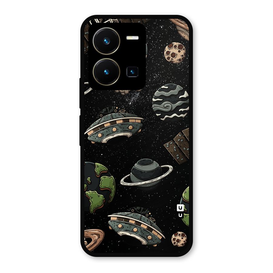 Cosmos Night Sky Anime Pattern Metal Back Case for Vivo Y35