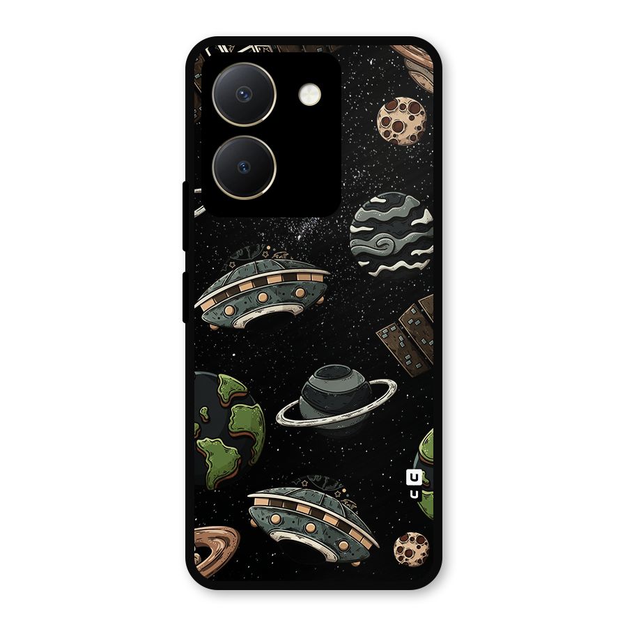 Cosmos Night Sky Anime Pattern Metal Back Case for Vivo Y36