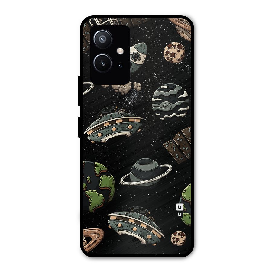 Cosmos Night Sky Anime Pattern Metal Back Case for Vivo Y75 5G