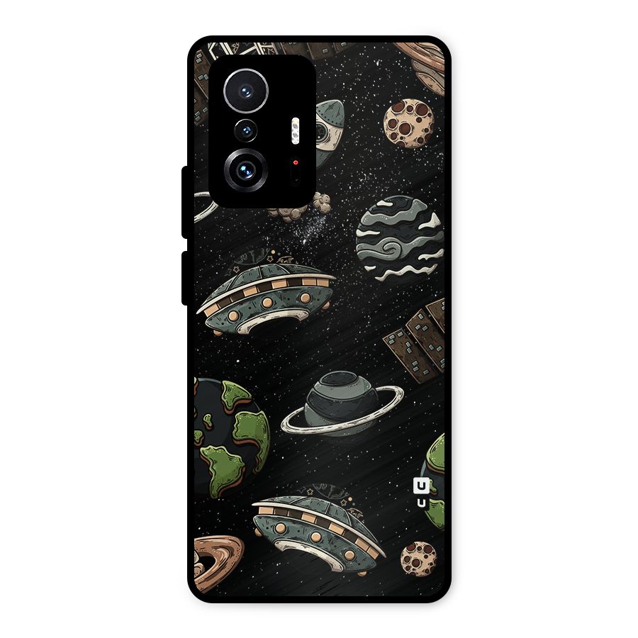 Cosmos Night Sky Anime Pattern Metal Back Case for Xiaomi 11T Pro