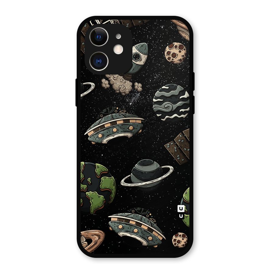 Cosmos Night Sky Anime Pattern Metal Back Case for iPhone 12