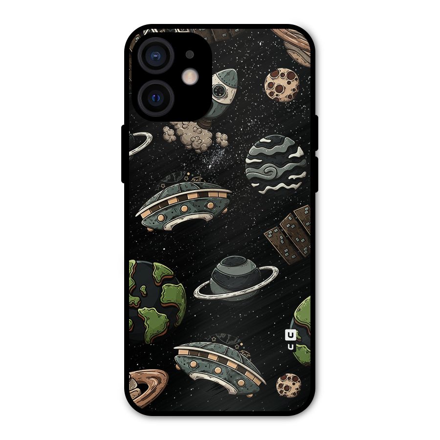 Cosmos Night Sky Anime Pattern Metal Back Case for iPhone 12 Mini