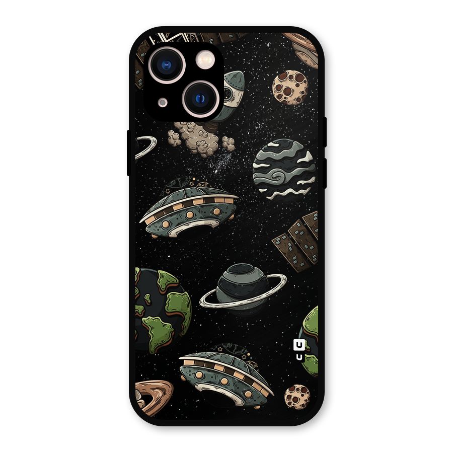 Cosmos Night Sky Anime Pattern Metal Back Case for iPhone 13