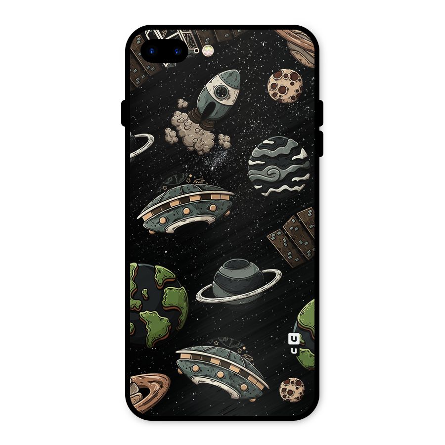 Cosmos Night Sky Anime Pattern Metal Back Case for iPhone 7 Plus