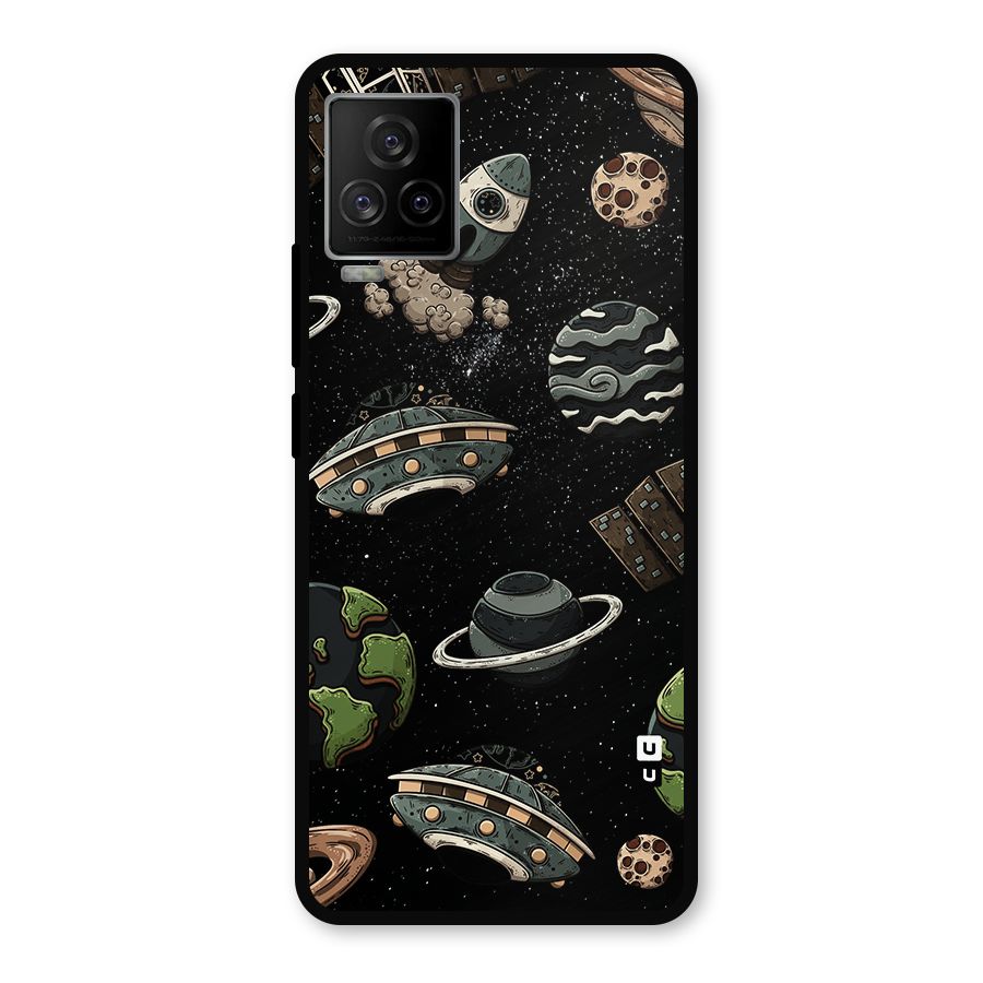 Cosmos Night Sky Anime Pattern Metal Back Case for iQOO 7 Legend 5G