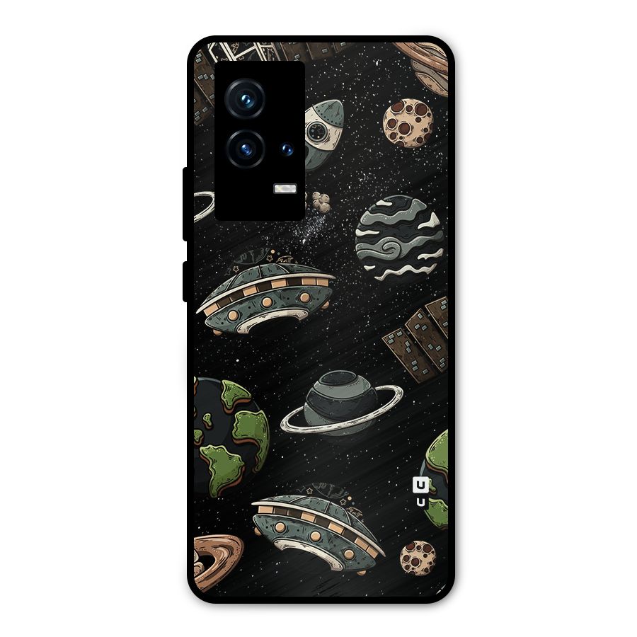 Cosmos Night Sky Anime Pattern Metal Back Case for iQOO 9 5G
