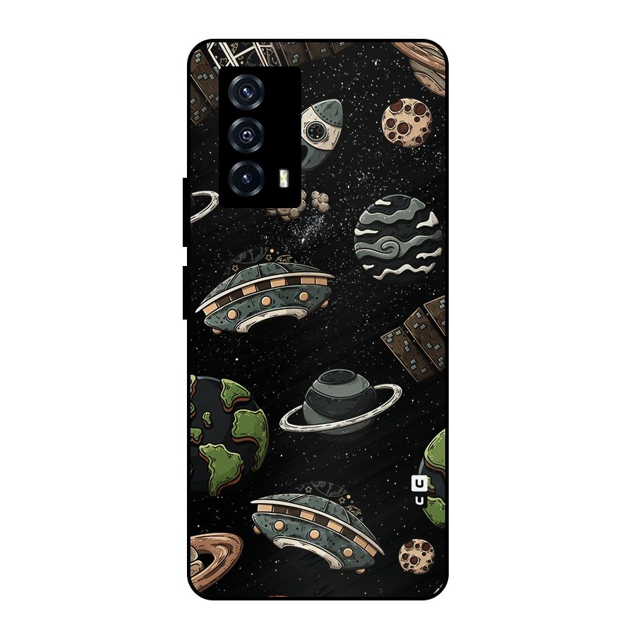 Cosmos Night Sky Anime Pattern Metal Back Case for iQOO Z5