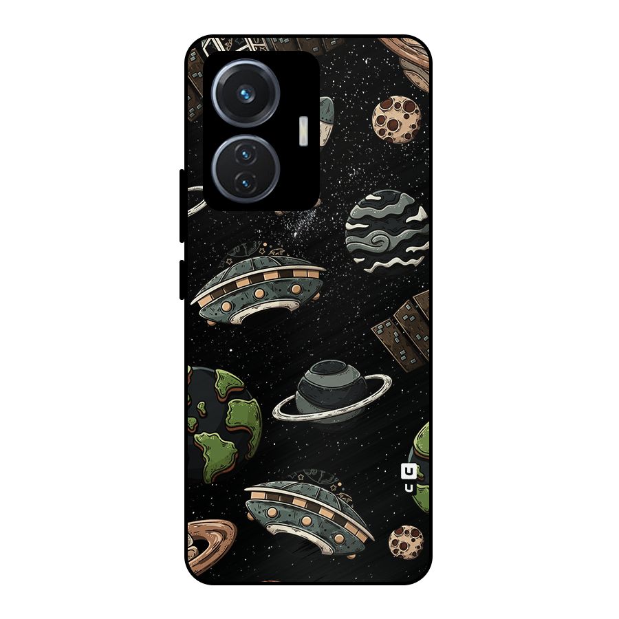 Cosmos Night Sky Anime Pattern Metal Back Case for iQOO Z6 44W