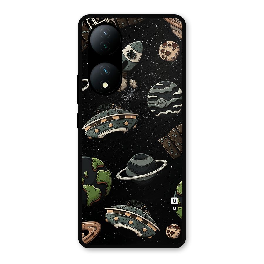 Cosmos Night Sky Anime Pattern Metal Back Case for iQOO Z7