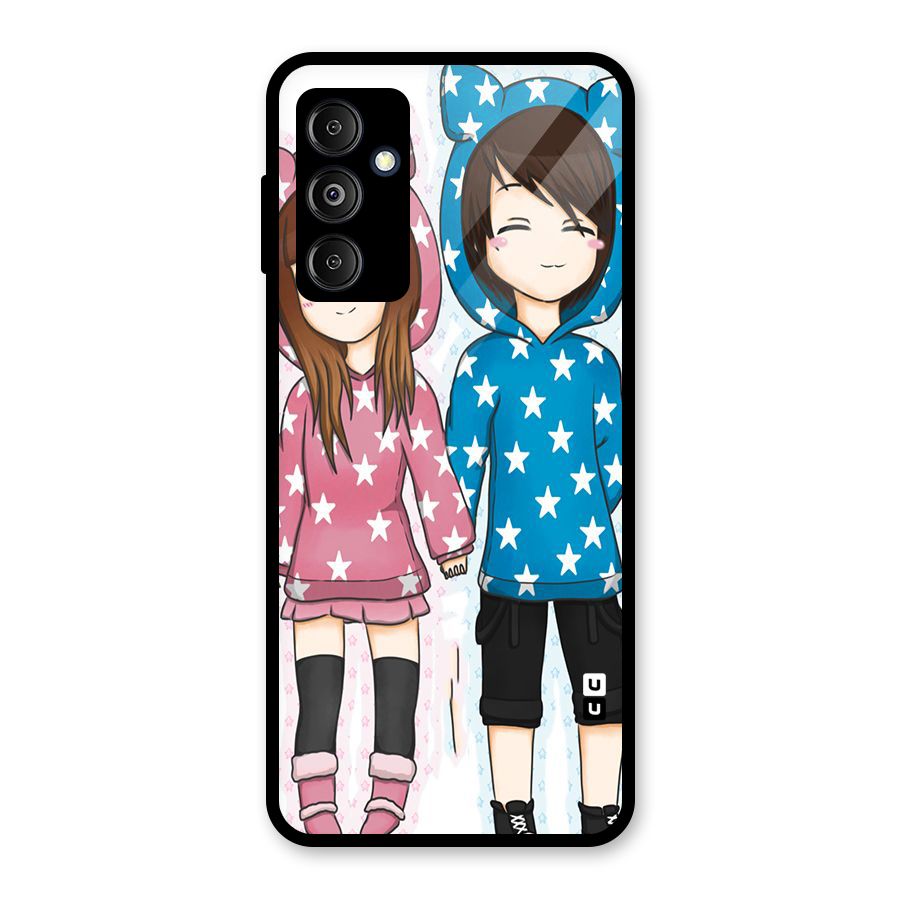 Couple In Stars Glass Back Case for Galaxy M14 5G
