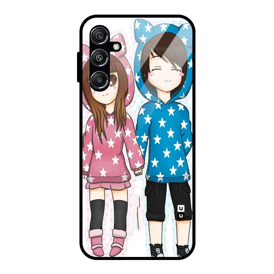 Couple In Stars Glass Back Case for Galaxy M34 5G