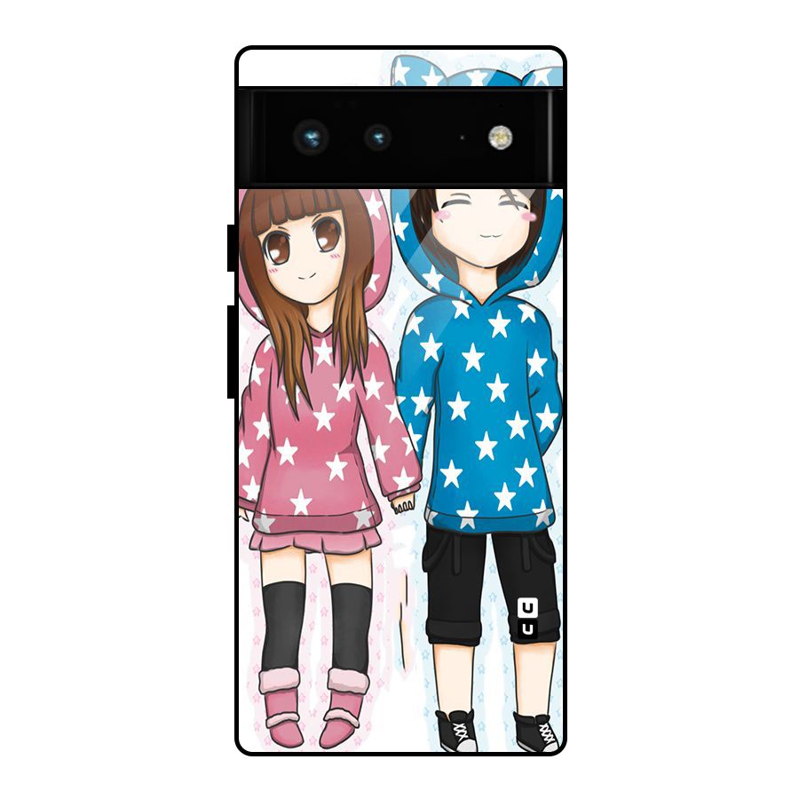 Couple In Stars Glass Back Case for Google Pixel 6