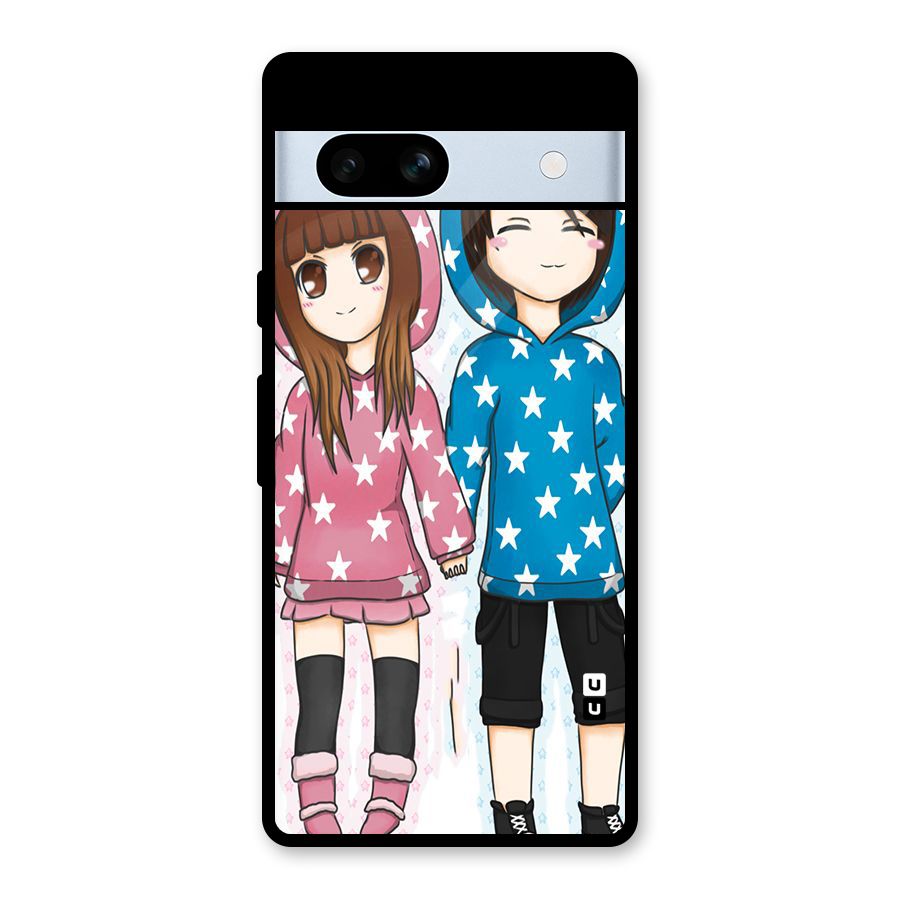 Couple In Stars Glass Back Case for Google Pixel 7a