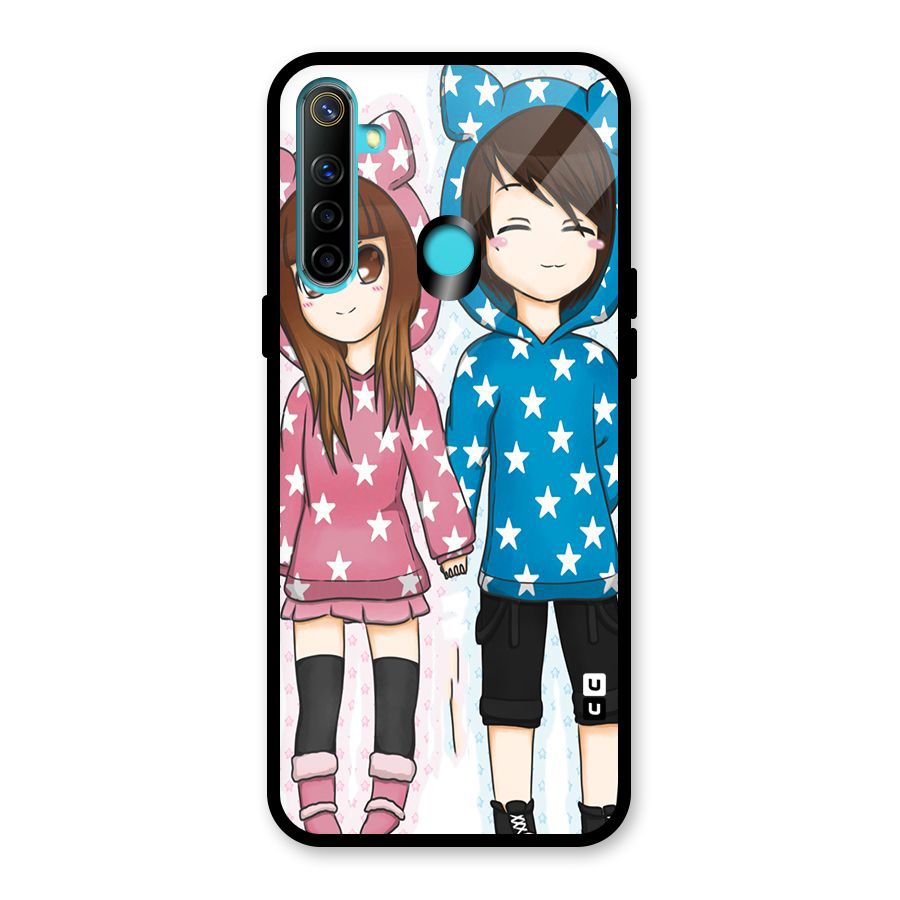 Couple In Stars Glass Back Case for Realme 5