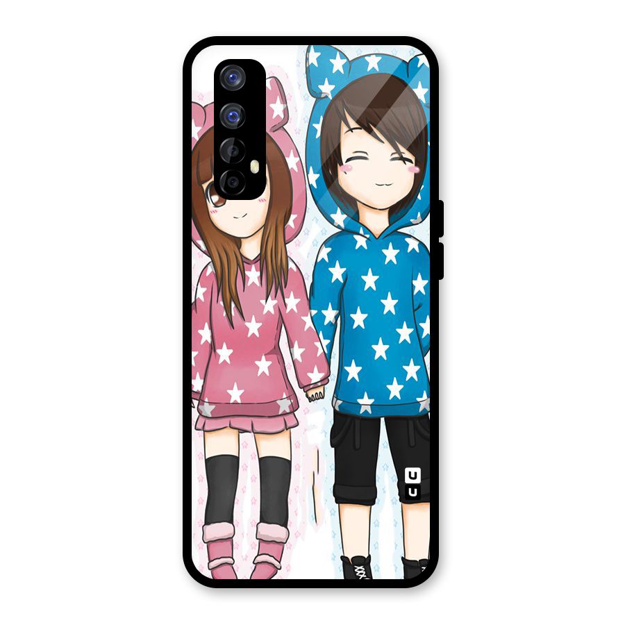 Couple In Stars Glass Back Case for Realme 7