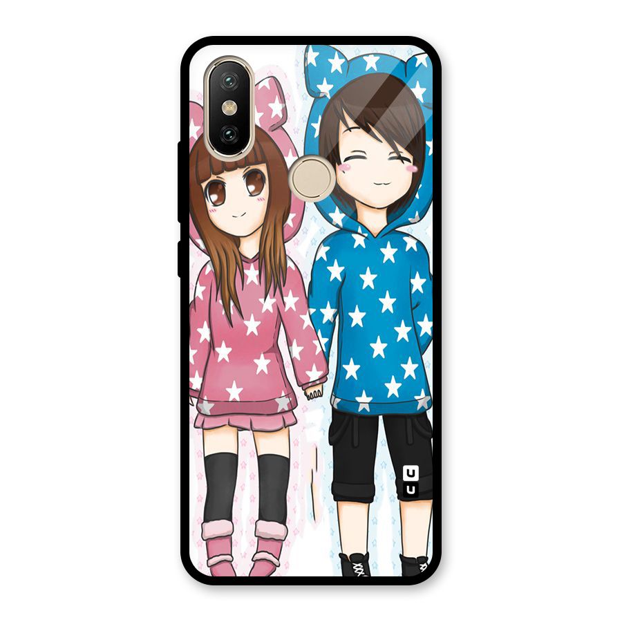 Couple In Stars Glass Back Case for Redmi A2