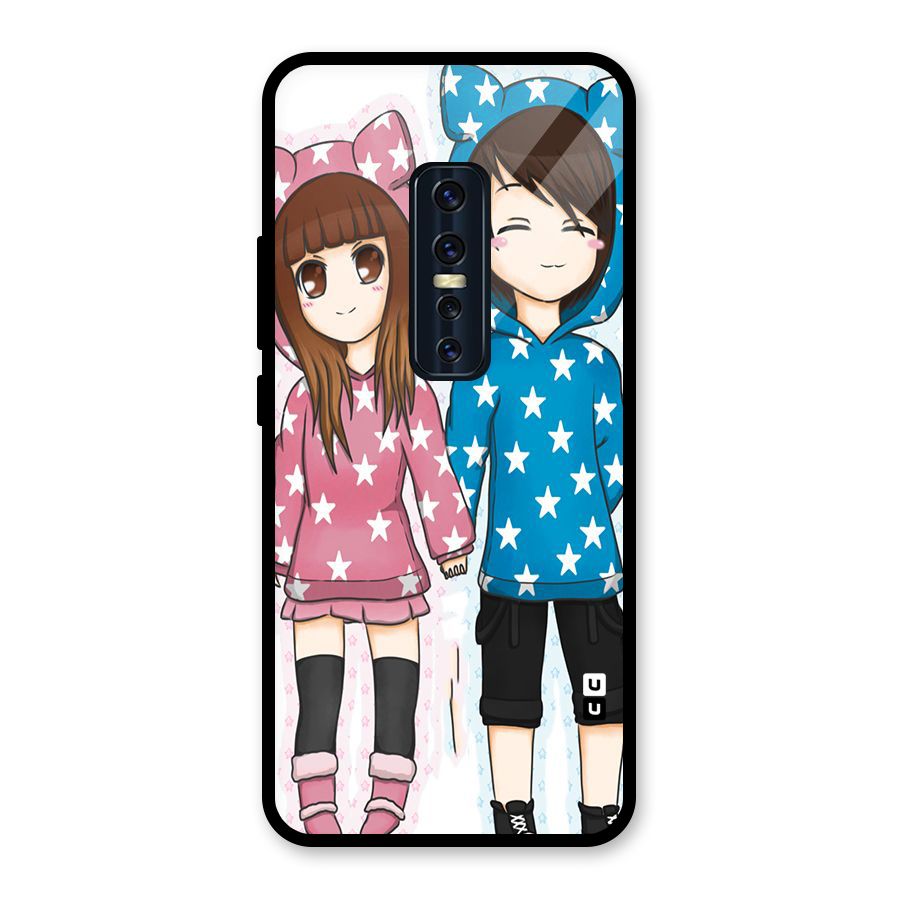 Couple In Stars Glass Back Case for Vivo V17 Pro