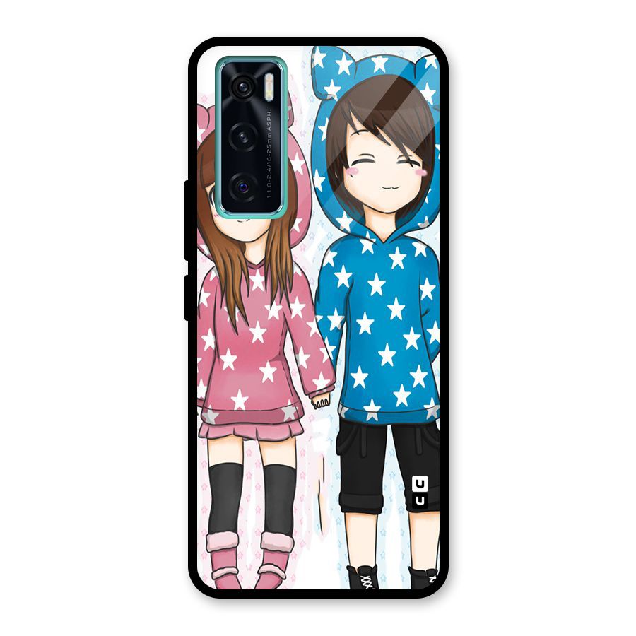 Couple In Stars Glass Back Case for Vivo V20 SE