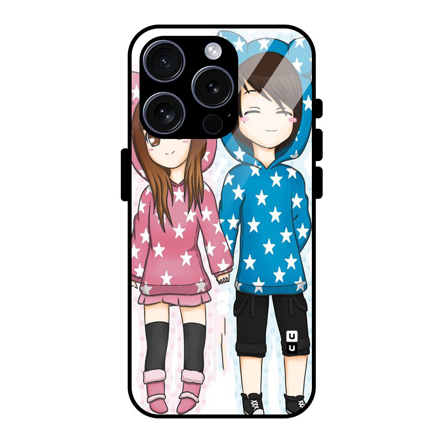 Couple In Stars Glass Back Case for iPhone 15 Pro